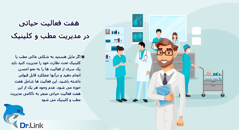   دکتر لینک | هفت فعالیت حیاتی در مدیریت مطب و کلینیک 